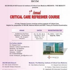 ISCCM 7th Annual Critical Care Refresher Course 2019 | Medical Video Courses.