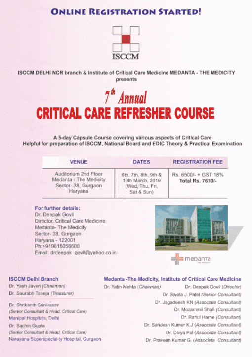 ISCCM Critical Care Reefrsher Course 2019 | Medical Video Courses.